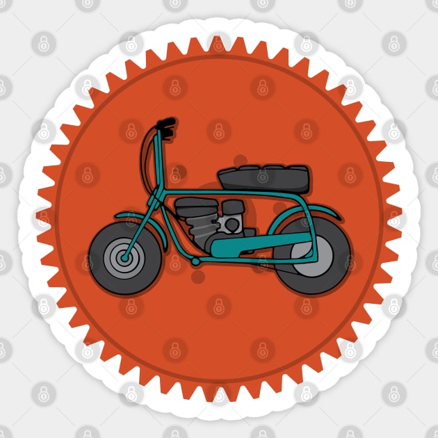 Vintage Mini Bike Mini Dirt Bike Sticker by Huhnerdieb Apparel